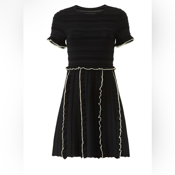 Parker Black Dress with White Trim - Picture 4 of 4